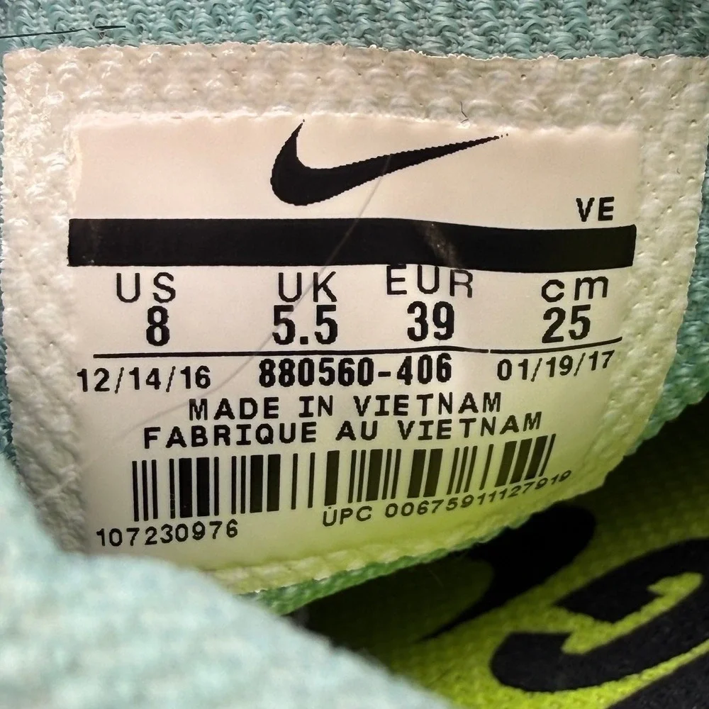 Women's Nike Air Zoom Pegasus 34 Mica Blue Racer Pink Running Sneakers Size 8‎